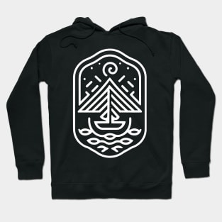 Floating Boat On a Lake (White) Hoodie